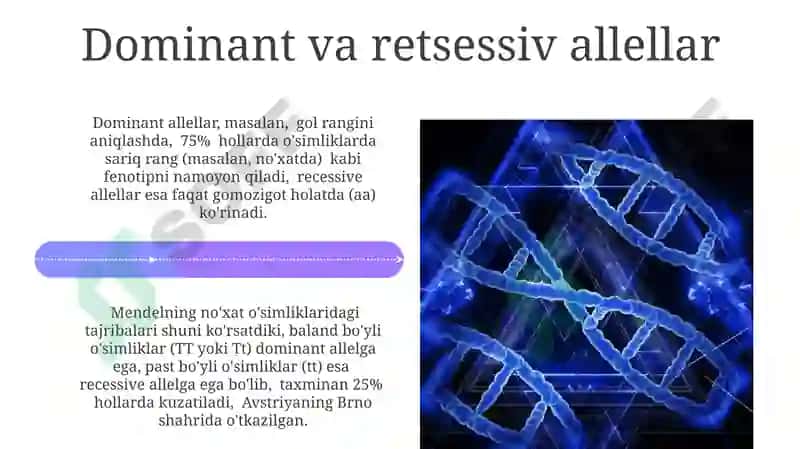 Monogibrid O'zaro Changlanishning Amaliy Ahamiyati 4