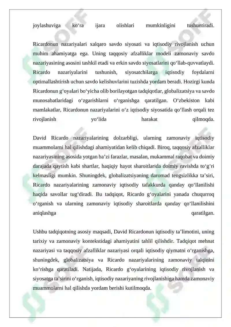 David Rikardo va uning iqtisodiy talimoti 4