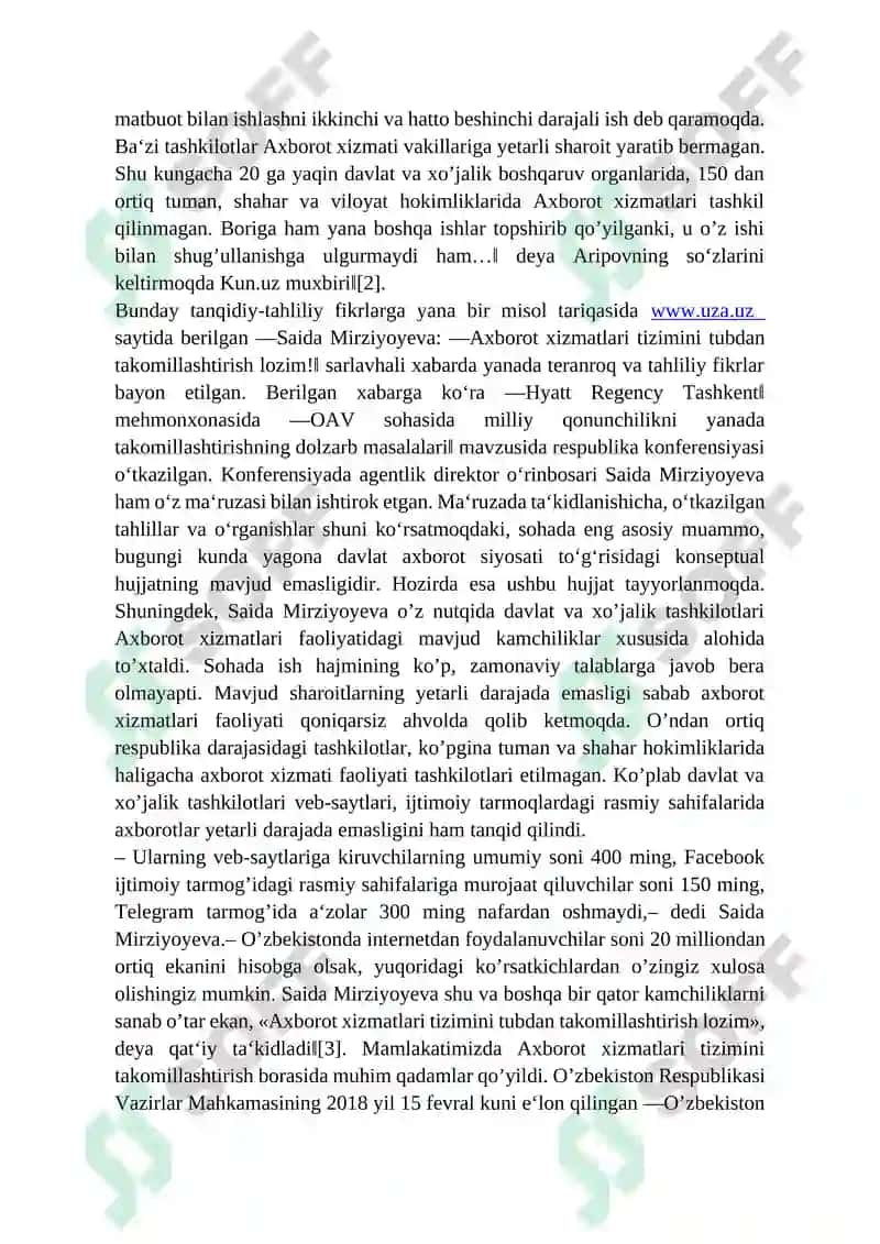 Ommaviy axborot vositalari faoliyati(O‘zgarish va muammolar) 4