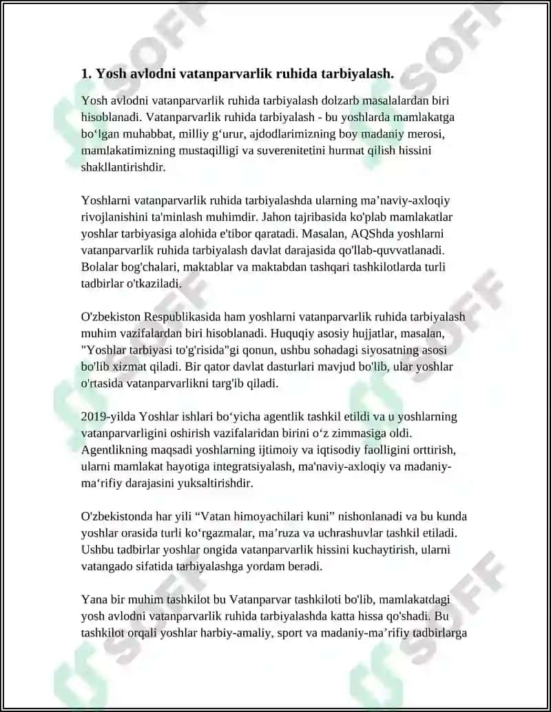 DAVLATIMIZDA YOSH AVLODNI TARBIYALASH VA SOG'LIGINI HIMOYA QILISH YO'LIDA OLIB BORAYOTGAN ISHLARI 4