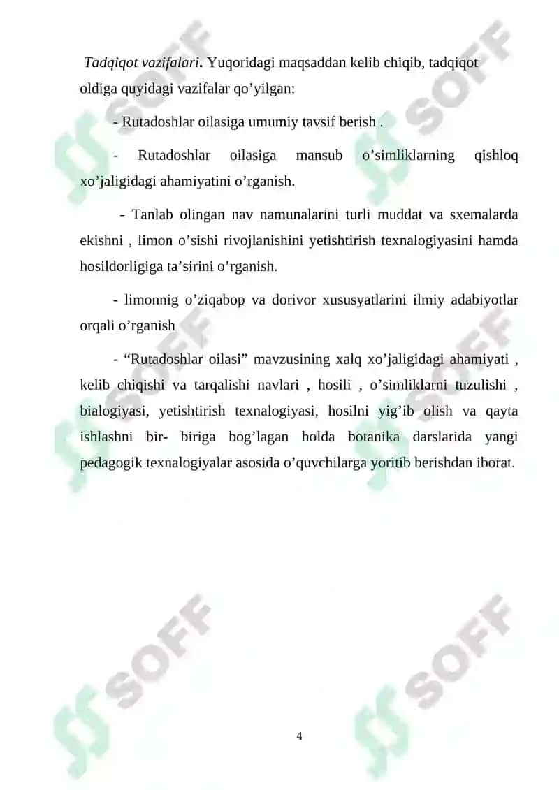 Rutadoshlar va Isiriqdoshlar oilasi biologik ahamiyati 4