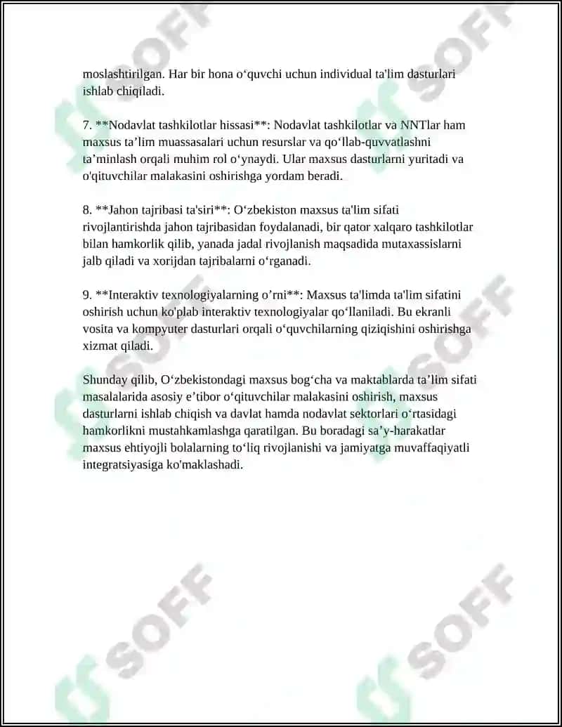 Maxsus bog‘cha va maktablarda ta'limning Ijobiy va salbiy jihatlari 4