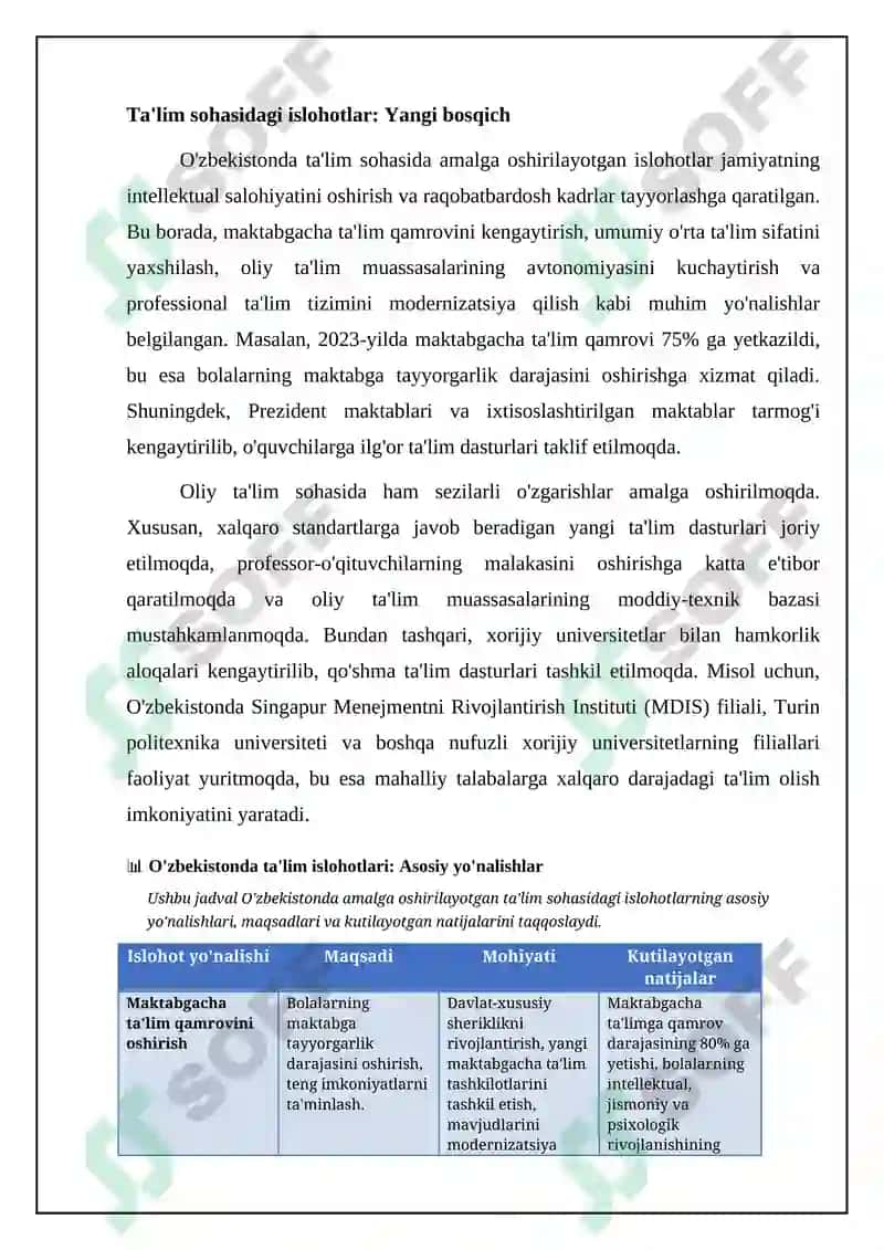O'zbekistonda ijtimoiy soxada amalga oshirilayotgan o'zgarishlar mazmun va mohiyati 4