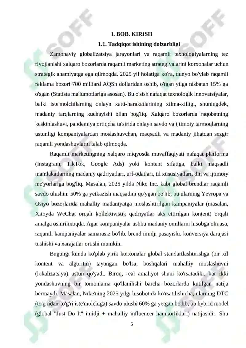 TADQIQOT ISHI. Xalqaro bozarlarda raqamli marketing strategiyasi 4