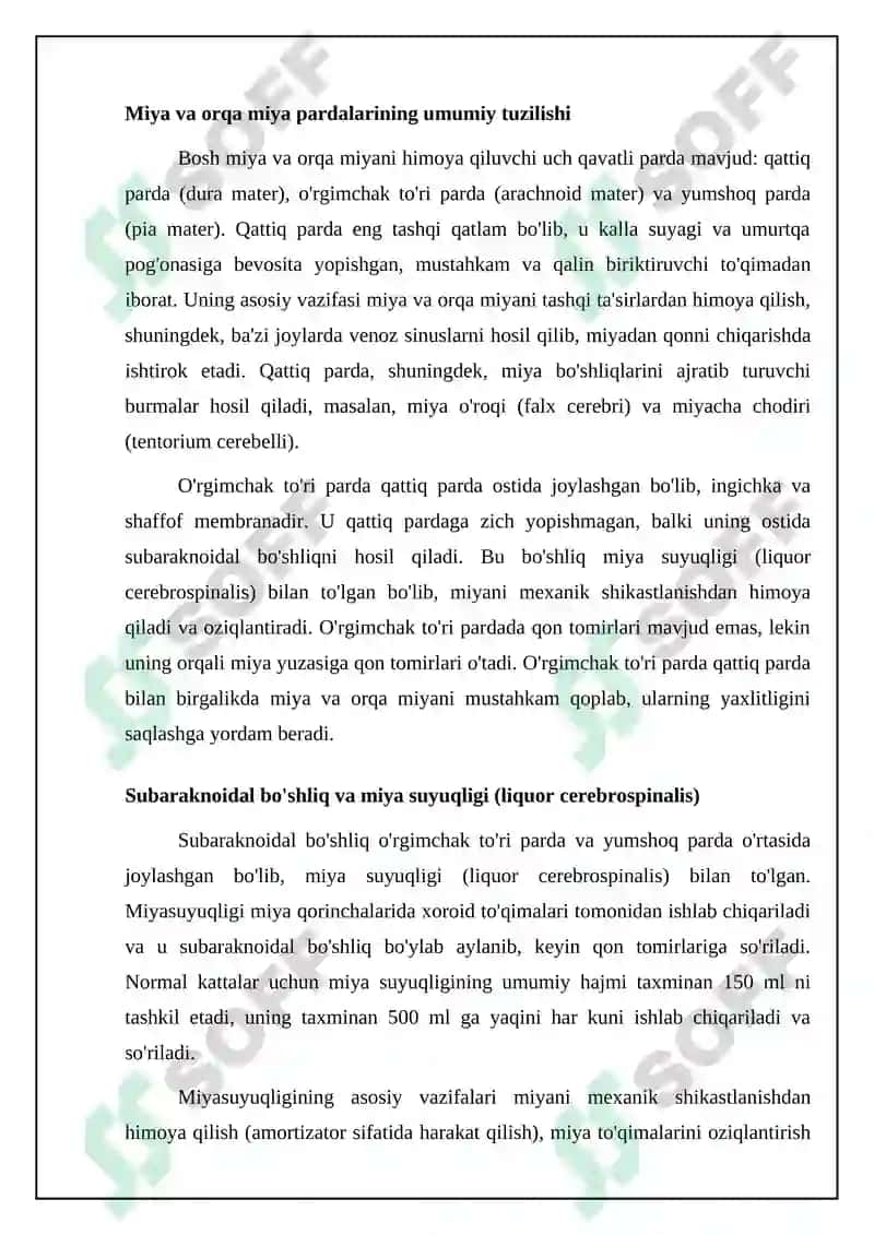 Bosh miya va orqa miyyani oʻrab turuvchi pardalar 4