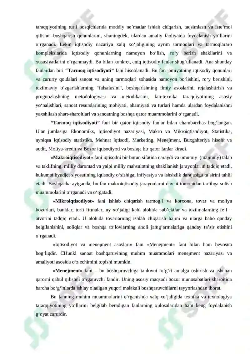 Iqtisodiyot va menejment“ fanning mazmuni, predmeti va metodi. Sanoat – milliy iqtisodiyotning etakchi tarmog‘i 4