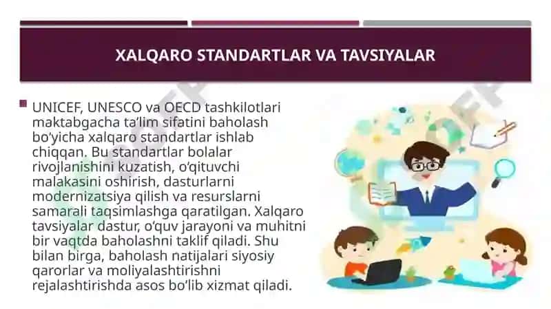 Maktabgacha ta’lim sifatini Baholash bo’yicha xalqaro tavsiyalar 4