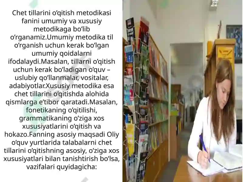 CHET TILLARINI O’QITISH METODIKASI 4