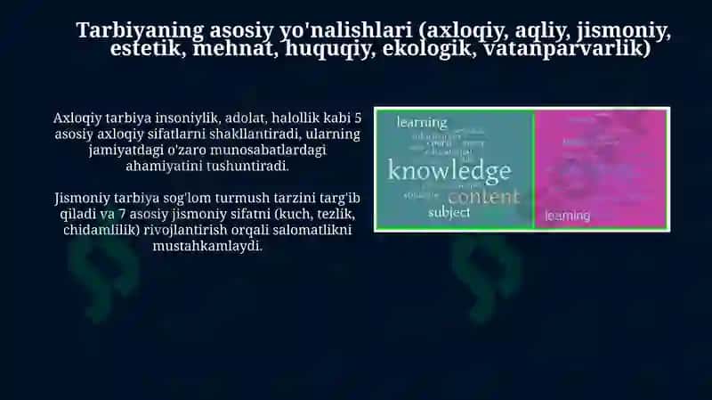 Pedagogik jarayonda tarbiyaning mazmuni 4