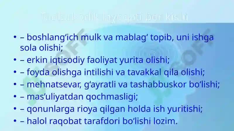 Tadbirkorlik 4