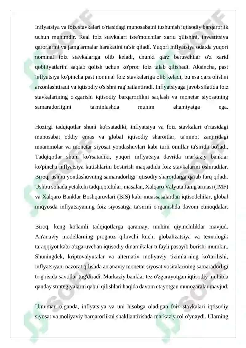 Inflyatsiya va soligni nazarga oluvchi foiz stavkasi 4