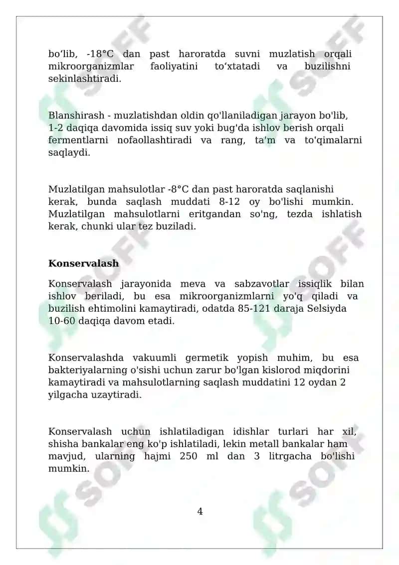 Meva-sabzavot mahsulotlarini saqlash usullari 4