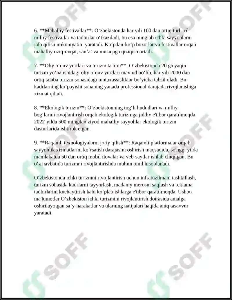 Oʻzbekistonda ichki turizmni rivojlantirish 4