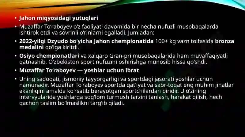MUZAFFAR TO‘RABOYEV HAYOTI 4