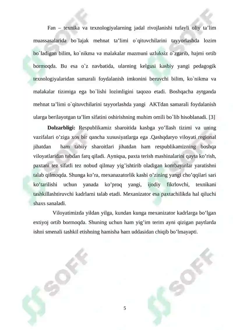 6-SINF ,,QISHLOQ XO’JALIK ASOSLARI’’  BO’LIMINI O’QITISHNING NAZARIY    ASOSLARRI 4