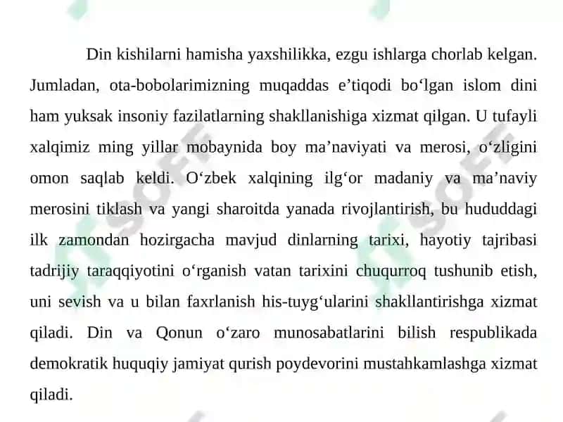 Dinshunoslik fanining predmeti, maqsadi va vazifalari 4