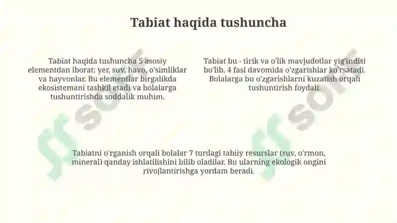 Tabiat bilan tanishtirishda ogʻzaki metoddan foydalanish va uning mohiyati 4