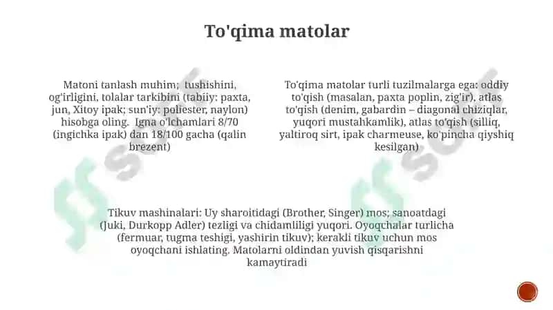 Kashta turlari va ularni tikishni o'rgatish 4