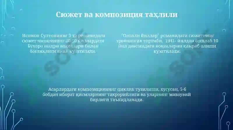 Isajon Sultonning Romanlaridagi Voqealar Tahlili 4