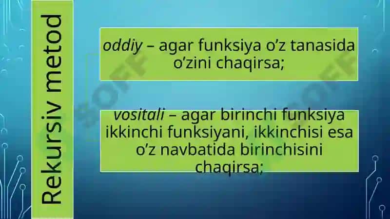 Rekursiv va qayta yuklanuvchi metodlar 4