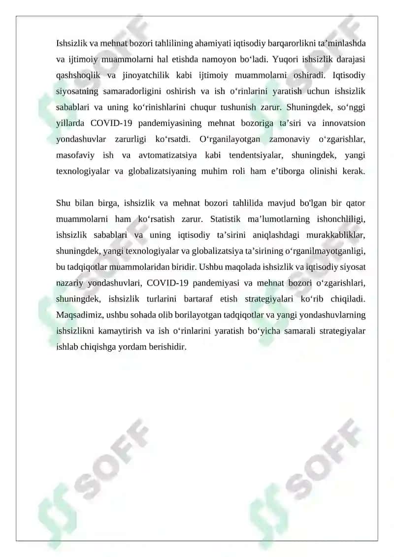 Ishsizlik va Mehnat Bozori Tahliliga Nazariy Yondashuvlar 4