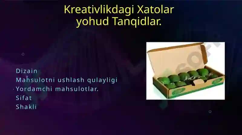 Avos Biznes reja taqdimot kreativ fikirlash fanidan 4