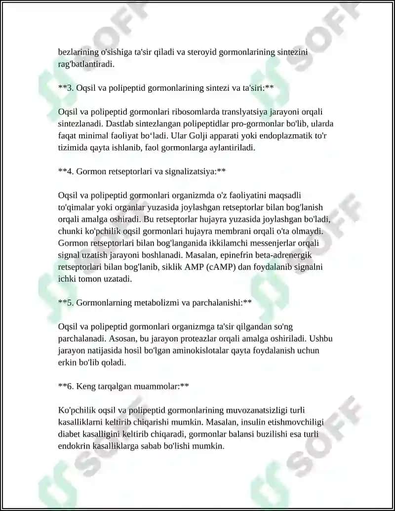 Oqsil va polipeptid gormonlarining tuzilishi 4