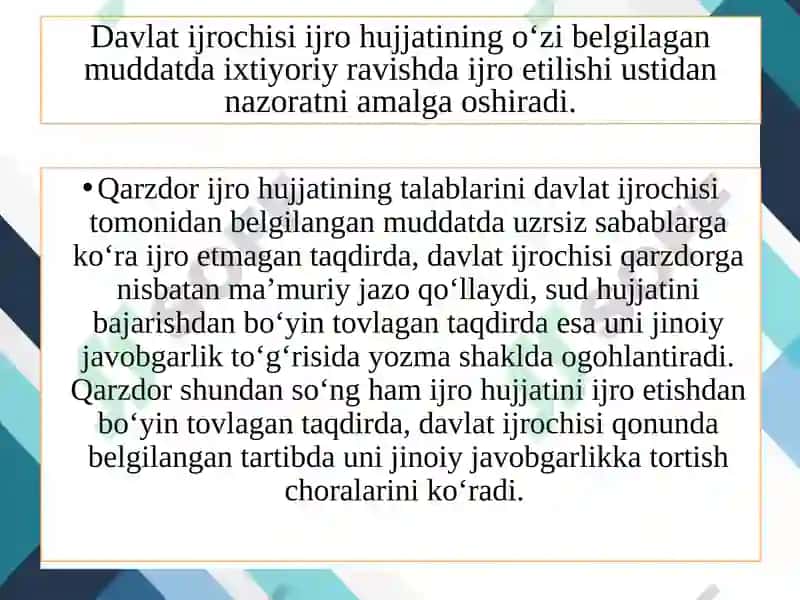 Mulkiy xususiyatga ega bo‘lmagan nizolar bo‘yicha ijro hujjatlarini ijro etish 4