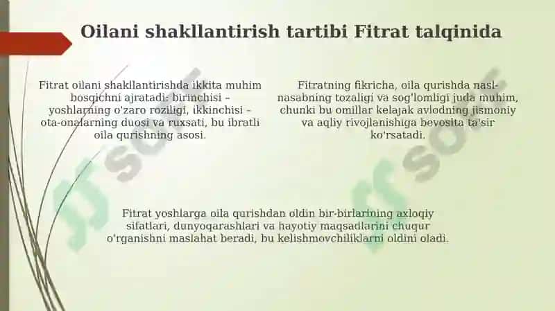 Fitratning “Oila asari” 4