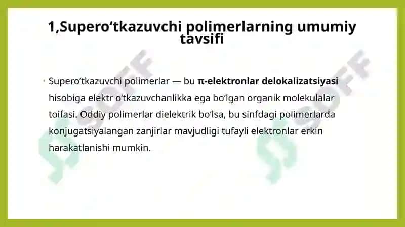 SUPER O‘TKAZUVCHI POLIMERLAR VA ULARNING POLIMER MATRTSALARIDA QO‘LLANILISHI 4