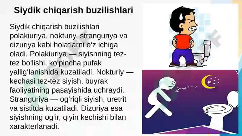 Urologik kasalliklar simptomlari, tashxislash usullari, davolash va asoratlari 4