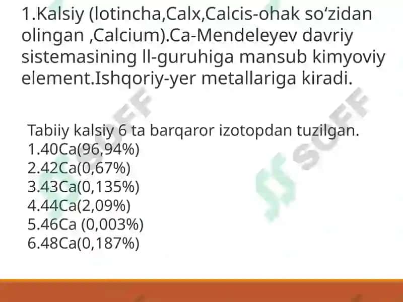 Anorganik kimyo fanidan mustaqil ish 4