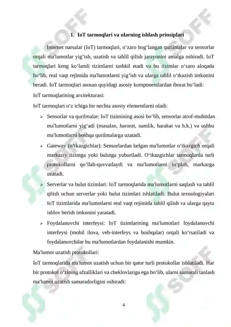 IoT tarmoqlarida ma'lumot uzatishning samaradorligini oshirish 4