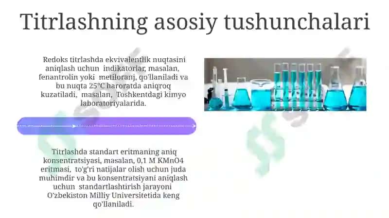 Oksidlanish-Qaytarilish Titrlash Usuli 4