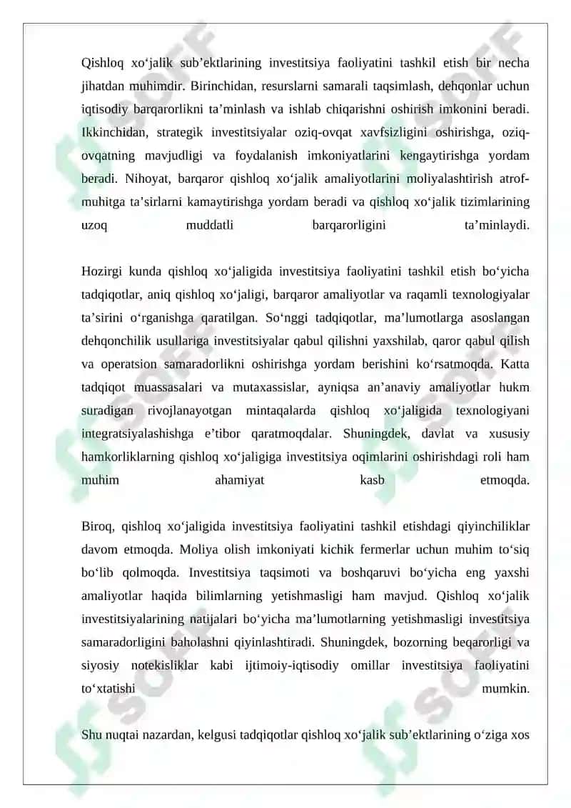 XO’JALIK YURITUVCHI SUB‘EKTLARNING INVESTITSIYA FAOLIYATINI TASHKIL ETISH 4