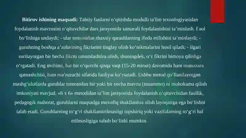 Tabiiy fanlarda modulli ta’lim 4