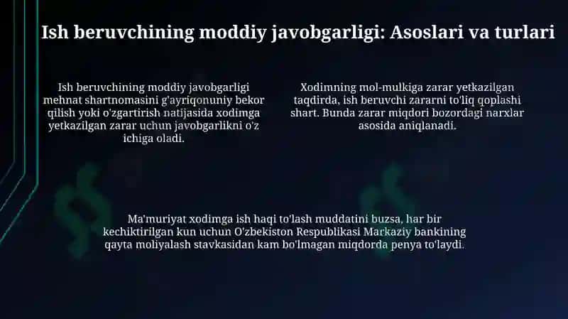 Xodim va Ish Beruvchining Moddiy Javobgarligi 4