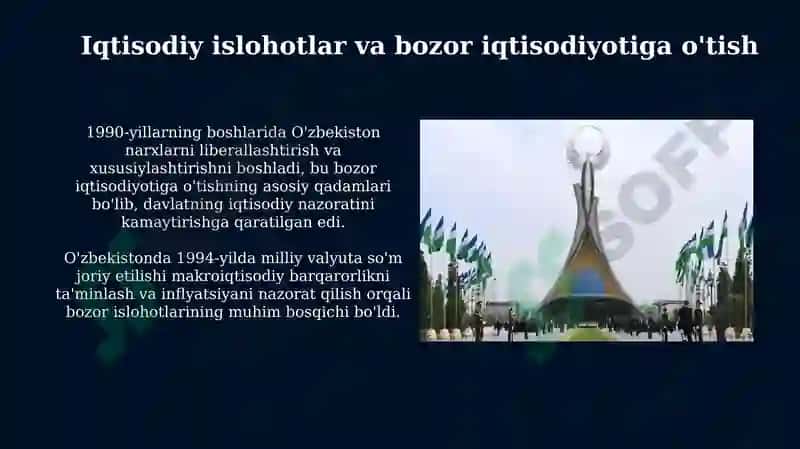 O'ZBEKISTON MUSTAQILLIGI VA IQTISODIY RIVOJLANISH 4