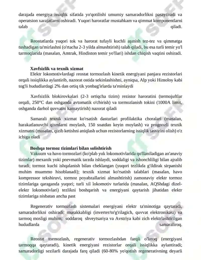 Elektr lokomotivlarning reostat tormozlash tizimi 4