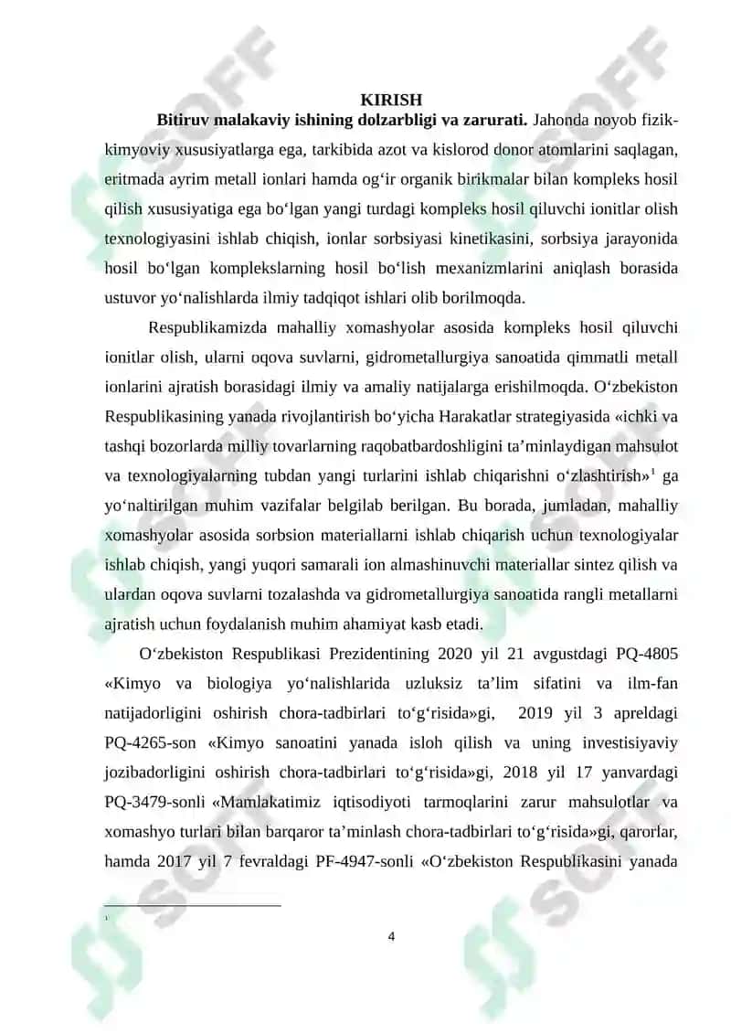 Tarkibida kislarod va azot bo`lgan ionitlar sintizi va ularning tahlili 4