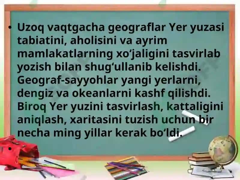 Geografiya nimani o‘rganadi? 4