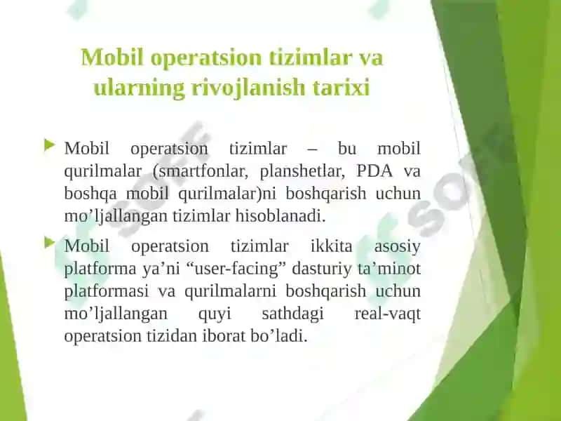 Mobil qurilmalar uchun operatsion tizimlar 4