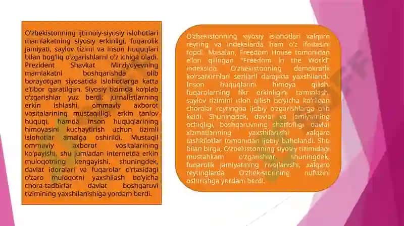 Yangi O‘zbekiston ijtimoiy-siyosiy, iqtisodiy va madaniy hayotida ro‘y berayotgan o‘zgarishlarning xalqaro reyting va indekslarda aks etishi 4