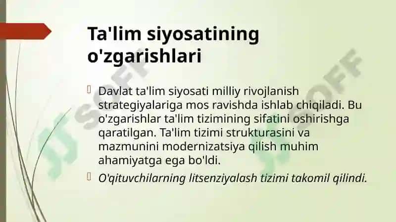 Boshlang'ich umumiy òrta ta'lim va professional ta'lim tizimidagi òzgarishlar. 4