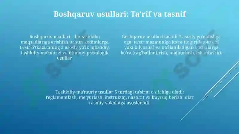 Boshqaruv metodlari 4