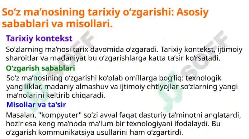 Soʻz ma’nosining koʻchishi va uning nutqdagi ahamiyati. Mening kasb tanlovim 4