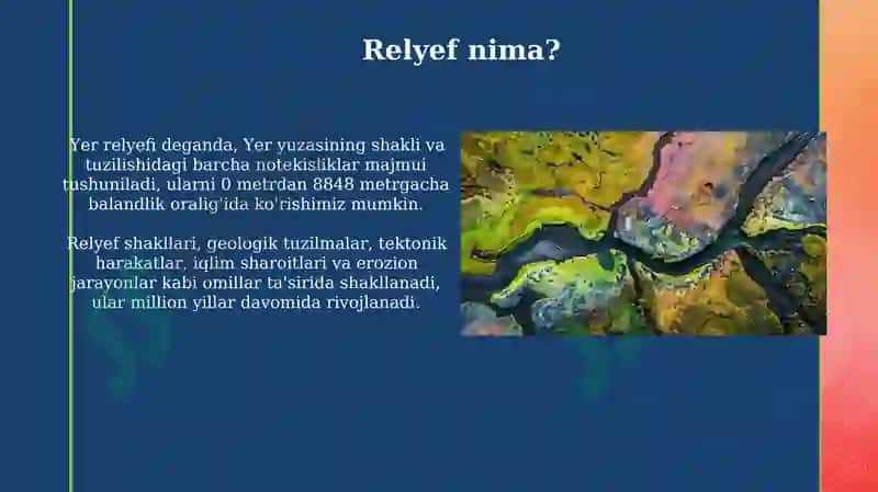 Yer relyefining asosiy shakl va turlari 4