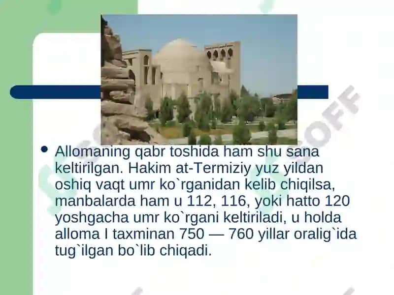 Al-Hakim at-Termiziyhayoti va ijodi va maqbarasi 4