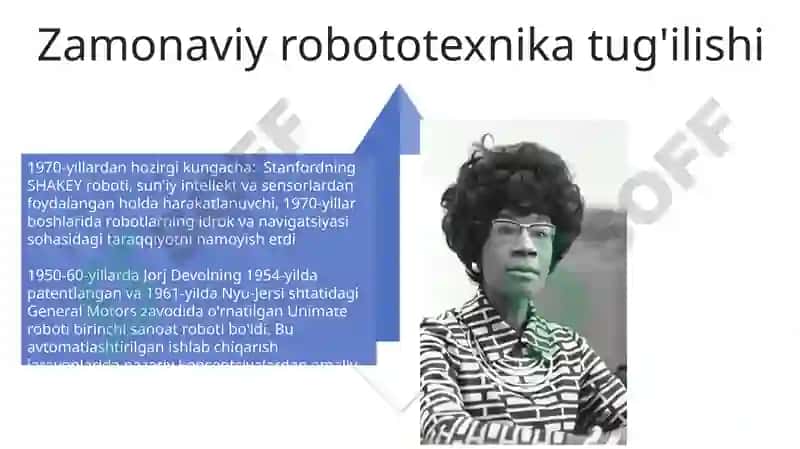 Robototexnika fanining paydo bõlishi va rivojlanish tarixi 4