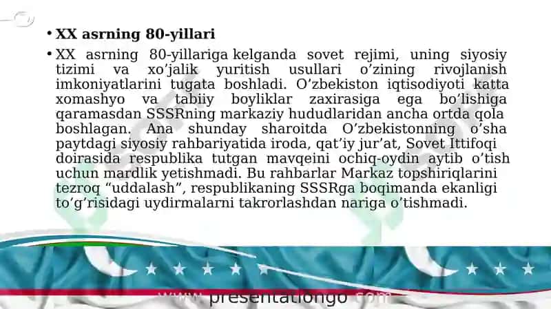 Mustaqillikka erishish arafasida O‘zbekistondagi ijtimoiy-siyosiy jarayonlar 4